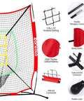 6x6ft Portable Baseball And Softball Net With Sturdy Bow Frame, Hitting, Pitching And Throwing Practice, Includes Batting Tee