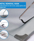 Metal hook from DIY Five In One Window Screen Repair Kit With Screen Roller Tool Spline Removal Hook And Clips 32 Feet Retainer Spline And Screen Cutter For Replacing And Installing Doors And Windows.