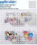 20 Piece Pegboard Organizer Set With Bins Cups Hooks And Loops For Garage Workshop Workbench And Office Pro Grade Clear Pegboard Storage System with bins holding small items