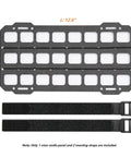 Rigid MOLLE Panel For Car Visor Organizer And EDC Pouch Holster with webbing slots, dimensions 12.6x6.7 inches, matte ABS