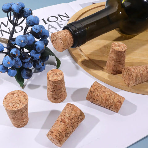 Natural Wood Corks 100 Pack For Wine Beer And Liquor Bottles Handy Tapered Wooden Stopper Plugs Bulk For Crafts Replacement