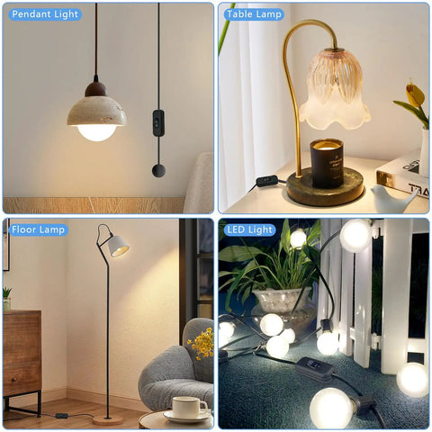 Three Pack Two Way On Off Inline Lamp Switch With Beefy Copper Contacts 250 Volt 6 Amp Durable Plastic Shell For Table Lamps Wall Lamps Floor Lamps And Small Appliances on pendant, table and floor lamps