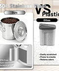 Heavy Duty 304 Stainless Steel Airtight Food Storage Container With Locking Lid And Clips Hella Spacious 33 Liters Canister for coffee.