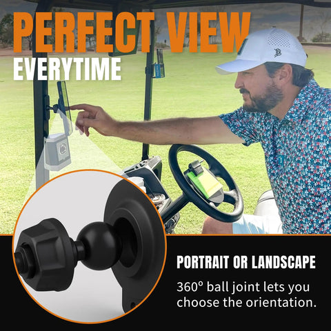 Holds Tight Magnetic Golf Cart Phone Mount With 360 Degree Rotation For GPS Music And Scoring Apps No Slip Grip Locks