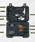136 Piece All In One Hand Tool Set For Home DIY And Everyday Repairs With Screwdrivers Wrenches Hammer Tape Measure Pliers In A Compact Portable Tool Box Rust Resistant Heavy Duty For Quick Home Fixes showing open case with tools