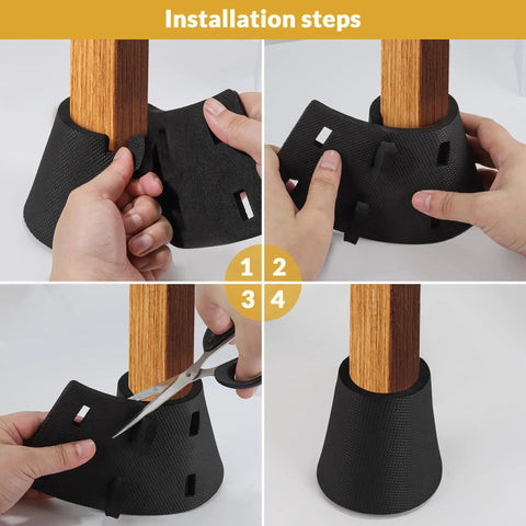 Kick Those Painful Toe Bumps To The Curb With Hella Padded Eva Bed Frame Leg Covers And Tough Toe Savers That Stop Foot Bruises While You Chill All Night Four Pack installation steps on padded leg covers.