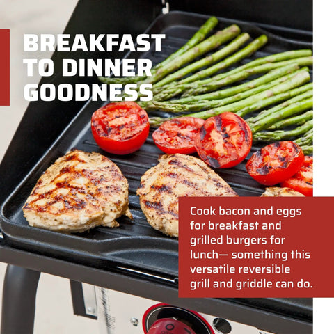 Preseasoned Cast Iron Griddle Reversible Flat And Ribbed Sides For Even Heat Distribution 14 By 16 Inch Cooking Surface In Black grilling food