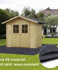 8.2x6 Ft Outdoor Storage Shed Floor Mat Waterproof Dustproof Anti Slip Carport Mat under wooden shed on grass