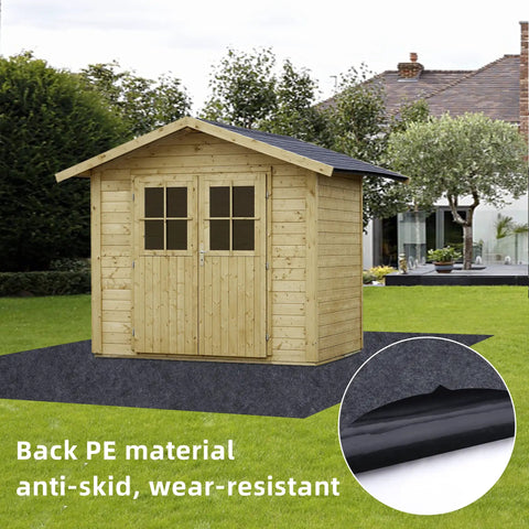 8.2 By 8.2 Foot Outdoor Storage Shed Floor Mat Waterproof Dustproof Anti Slip Carport Floor Protector under wood shed