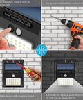 Installation and function guide for Upgraded Solar Motion Sensor Lights Outdoor 30 LED Wireless Waterproof Security Lights