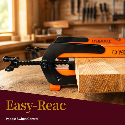 36 Inch Pressure Panel Clamp System Set, Heavy Duty Steel Clamps securing wood panel in workshop