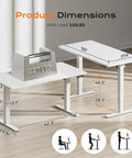 Massive 55 Inch Electric Standing Desk White huge gaming computer table dimensions 55x27.6in height adjustable ergonomic setup.