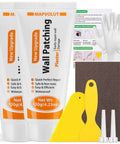 Drywall Repair Kit 2 Pack with scrapers, gloves, and sanding block for holes and cracks in home walls, odorless, eco-friendly materials.