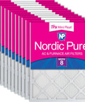 12-pack of 16x16x1 Tru Mini Pleat MERV 8 Furnace Air Filter For AC Units 15.75 X 15.75 X 0.75 Actual Size 2.5X More Media