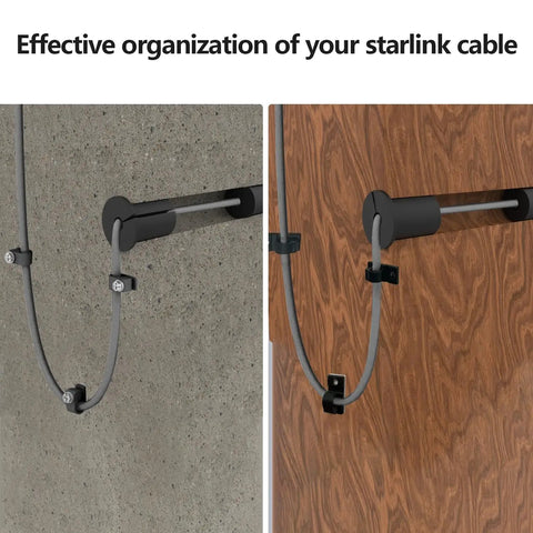 Heavy Duty One Inch Wall Grommet Cable Pass Through Kit For Starlink Routers And Ethernet Adapters shown on masonry and wood surfaces.