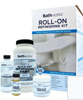 Quick Dry Roll On Refinishing Kit 22 Fl Oz High Gloss White Complete DIY System with tools and non-slip additive on display