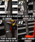 Steps to install 304 Stainless Steel Zip Ties 11.8 Inch Heavy Duty Built To Last Self Locking Cable Ties on exhaust wrap.