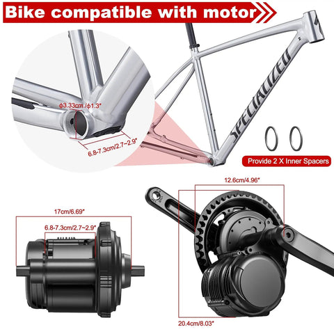 Mid Drive 750W Ebike Conversion Kit Beefed Up With Universal 68mm 73mm BB Fit And B02N Display Upgrade Your Ride For Road Mountain Hybrid Commuter Bikes Black Ready