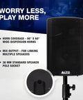 350W 8 Inch Powered PA Speaker With Bluetooth And 2 Channel Mixer For Mobile DJs And Musicians BiAmped Line Level Output