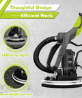 Electric Drywall Sander With Vacuum Dust Collector, 9.5A 1050W Variable Speed, LED light, detachable corner design
