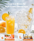 No-Hassle Portable Countertop Ice Maker With Scoop And Carry Handle, Fast Six Minute Freeze, Up To Twenty-Six Pounds Daily Output, Two Cube Sizes For Kitchens, Offices Or Chill Weekend Hangouts with glasses and ice.