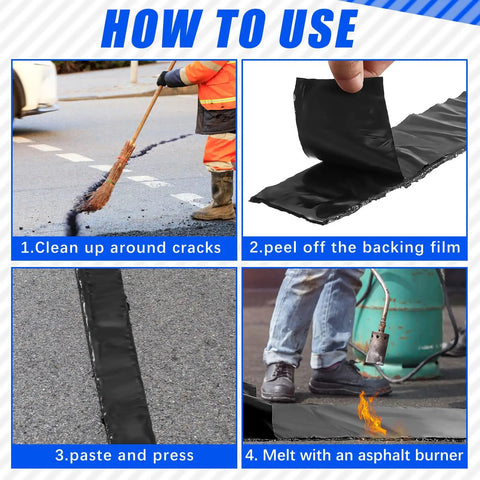 How to use 2 Rolls Asphalt Crack Filler Tape Peel And Stick Self Adhesive Driveway Repair Strip Waterproof 1.18 Inch Wide 50 Feet Long.