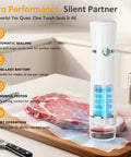 Ultra Portable Handheld Vacuum Sealer for Food Cordless USB Charge Rechargeable Battery and Air Seal Keeps Food Fresh 5X Preservation