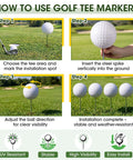 Four Pack Plastic Golf Tee Markers For Golf Course White Tee Box Markers With Steel Spikes UV Resistant Durable Ball Markers