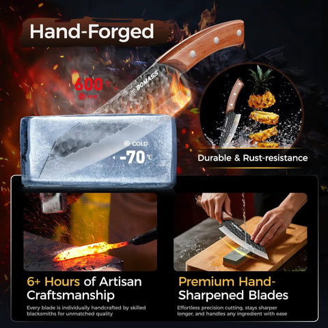 Hand Forged Japanese Chef Knife Set 3 Piece Kitchen Knife Bundle With Viking Chef Knife Santoku Knife Honing Rod And Gift Box