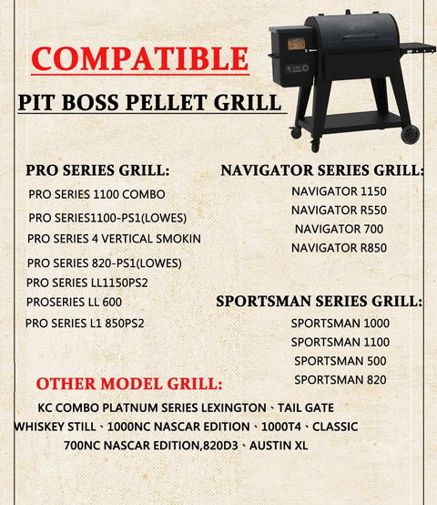 Replacement RTD Temperature Probe Sensor For Pellet Grills And Smokers, 3.5-Inch Probe With 17-Inch Stainless Wire, Easy Install, Includes 2 Screws And Nuts, Compatible With PB1000XL-025-R00 V2 Style Grills, for Pit Boss pellet grill