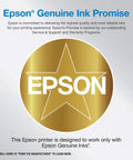 Epson Genuine Ink Promise gold star logo emphasizing printer ink quality and reliability.