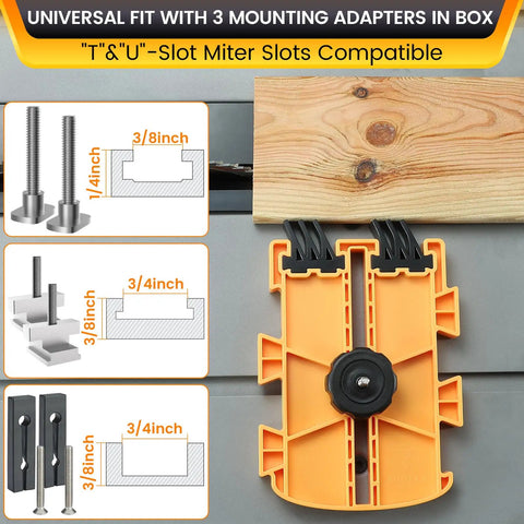 Pro Grade Featherboard For Table Saws, Router Tables And Band Saws, Kickback Prevention And Precision Feed Control with adapters