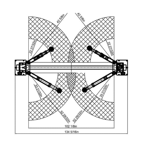 APlusLift HW-10KOH-A 10000 lb two-post overhead car lift diagram with arm extensions