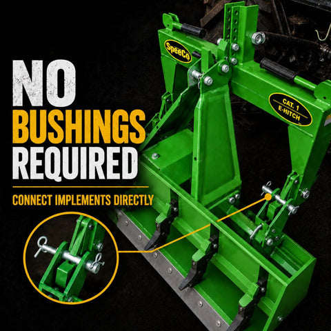 Three Point Tractor Quick Hitch Category One Green Fast And Hassle Free Implement Changes And Quick Attachment Swaps Without Downtime No Bushings Required, Cat 1 steel hitch