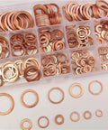 Sweet Heavy Duty Flat Copper Washers Gaskets Bolt Nut Assortment Kit For Hot Rods Cars Trucks 150 Pieces Sizes M5 To M22 copper washers in assorted sizes in organizer box