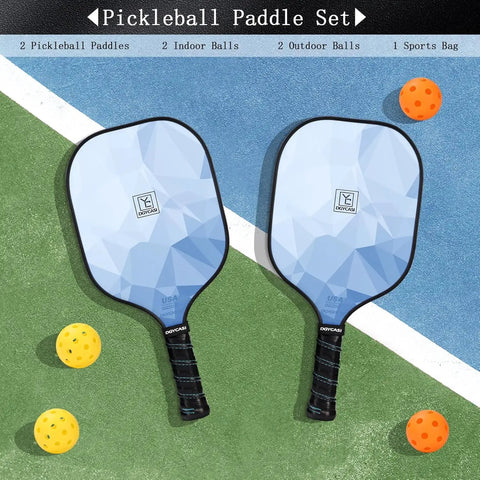 Lightweight Fiberglass Pickleball Paddles Set Of 2 With Honeycomb Core And Grippy Handle For Superior Spin And Control USAPA Approved