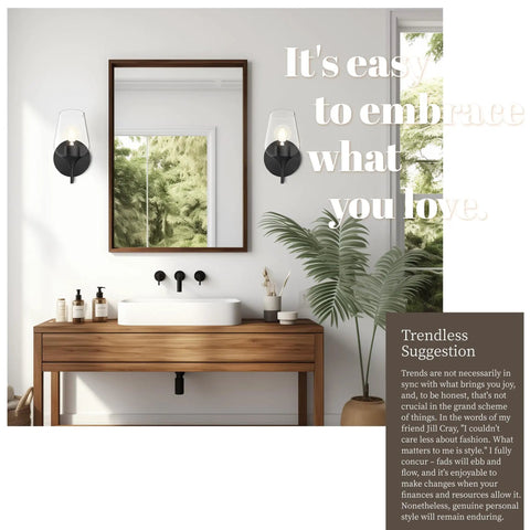 Two Pack Farmhouse Wall Sconces Hardwired Indoor Wall Lamps With Clear Champagne Glass Shades in bathroom setting