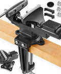 Two In One Bench Vise You Can Clamp Or Bolt On, 360 Degree Swivel Base, Heavy Duty Table Vise For Woodworking, 3.3 Inch Jaw