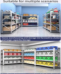 Heavy Duty 4 Tier Stainless Steel Garage Shelving Unit with 78 Inch Height and Adjustable Levels for Extreme Storage Needs, organized tools and supplies