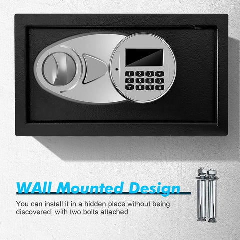Front view of Hidden Safe Box With Sensor Light And Digital Lock No Fuss Quick-Access Safe For Home And Office Wall Or Cabinet Mounted 0.4 Cubic Feet Discreet And Secure.