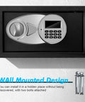 Safe Box With Sensor Light And Digital Lock For Home Use, Wall Or Cabinet Mounted Money Safe, wall mounted design