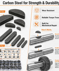 Badass 222 Pcs Metric Woodruff Half Moon Key Assortment Kit With Parallel Shaft Keys Carbon Steel Build For Garage Crew And Mechanic Shop Fixups Sweet Gear To Handle Heavy Machinery Repair Jobs Without Sweat, woodruff keys and case