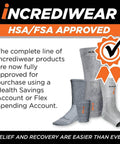 Incrediwear Calf Sleeve for Pain Relief and Recovery, HSA/FSA approved, breathable charcoal fabric for muscle fatigue and inflammation