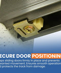 Sliding Door Stop Set Of 2 For Pocket And Bi-Passing Doors, Universal Track Stopper, Easy Install in gold, close-up view.