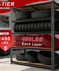 Heavy Duty 5-Tier Garage Shelving Unit With 2400 Lb Capacity, Adjustable Steel Storage Racks For Carport, Warehouse Or Basement, 72 Inch High By 40 Wide By 20 Deep, Industrial Grade Organization with tires