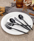 Black Plastic Silverware Set 90 Pieces Disposable Cutlery Heavy Duty Includes 30 Knives 60 Forks And Spoons For Graduation Parties