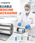 Pro Grade Double Bubble Foil Insulation Roll With Heavy Duty Reflective Radiant Barrier For Straight Up Thermal Control And Hella Dependable Shipping Protection 12 Inch Wide 125 Feet Long on a worktable with medicine packaging.