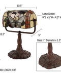 Stained Glass Butterfly Style Bankers Lamp With Handcrafted Design Vintage Vibe Desk Light LED Bulb Included Energy Efficient