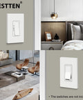 40 Pack Mid Size Screwless Decorator Wall Plate For 1 Gang Switch And Receptacle Covers, Glossy Off White UL Listed Durable Polycarbonate
