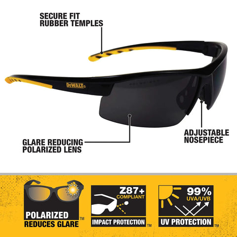 Polarized Safety Glasses With Z87.1 Rating Built For Grind-Ready Outdoor Work On The Job Site Glare Reducing Lenses